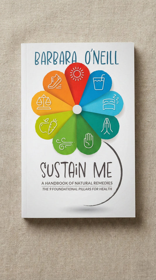 Close-up of Sustain Me book real product image natural healing guide
